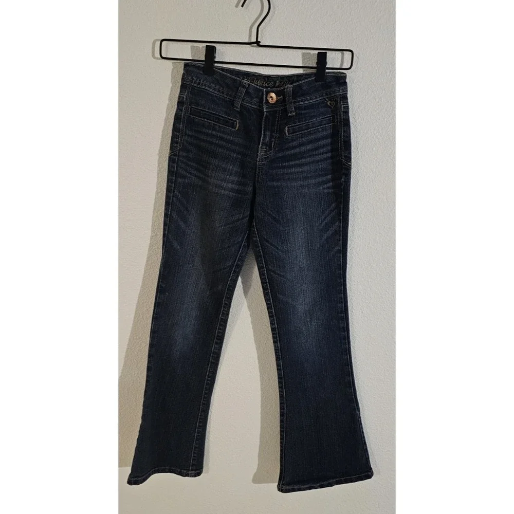 Justice Girls Simply Low Premium Jeans Size 10R Bootcut Medium Wash Blue Denim